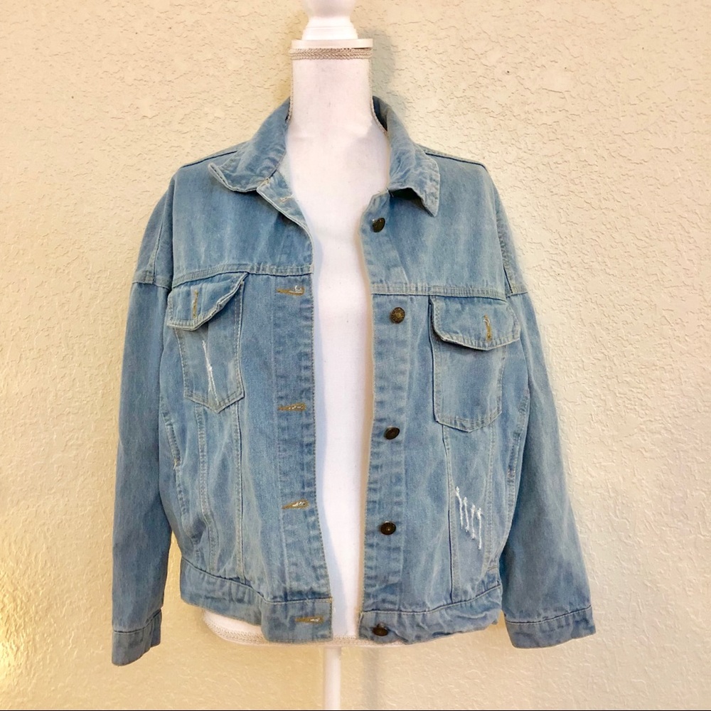 Oversized Denim Jacket / light blue